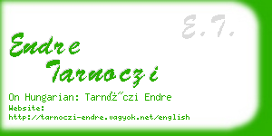 endre tarnoczi business card